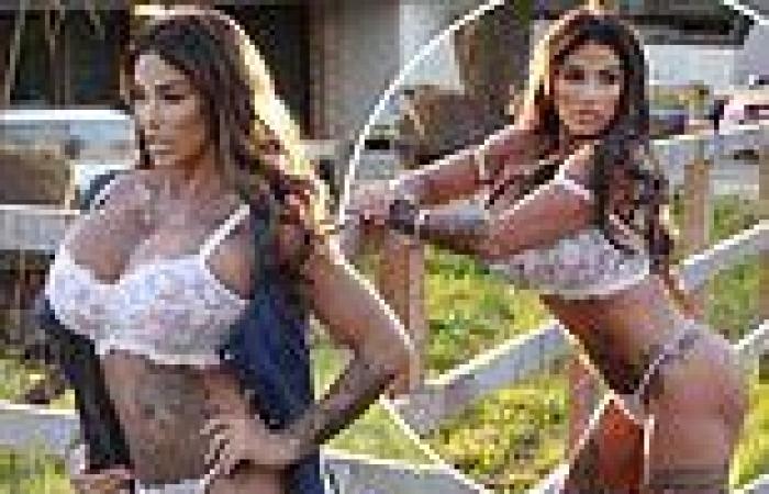 Katie Price slips into white lingerie as she poses for OnlyFans photoshoot trends now