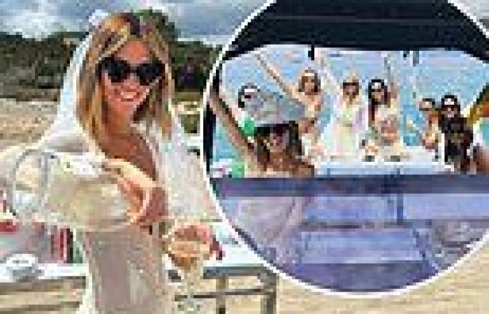 Ashley Cole's fiancée Sharon Canu wows in a white bikini on her hen do in ... trends now
