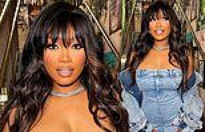 Keke Palmer sizzles in denim dress as she poses for sultry snaps after ... trends now