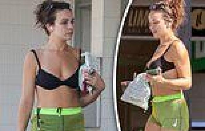 Abbie Chatfield slips into green hot pants and a bikini top for trip to Bondi ... trends now