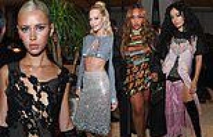 Iris Law stuns in a black distressed lace dress as she joins chic Poppy ... trends now