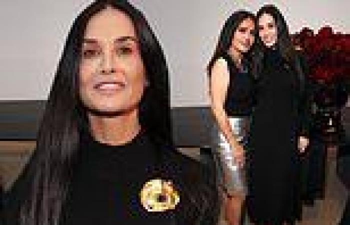 Demi Moore, 60, looks radiant in a demure black dress as she supports Salma ... trends now