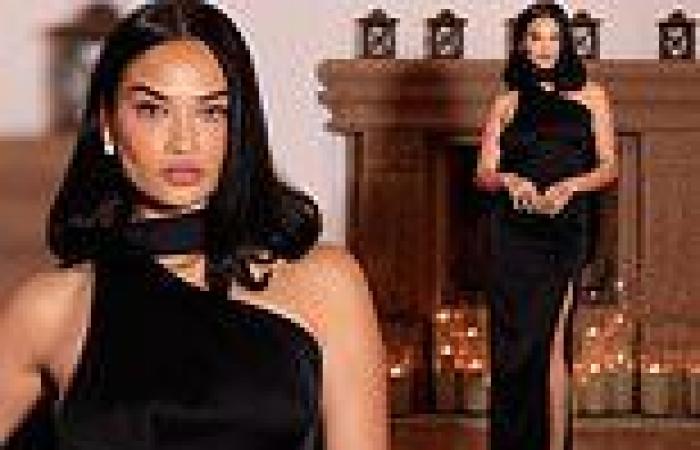 Shanina Shaik turns heads in a sophisticated black gown as she attends the ... trends now