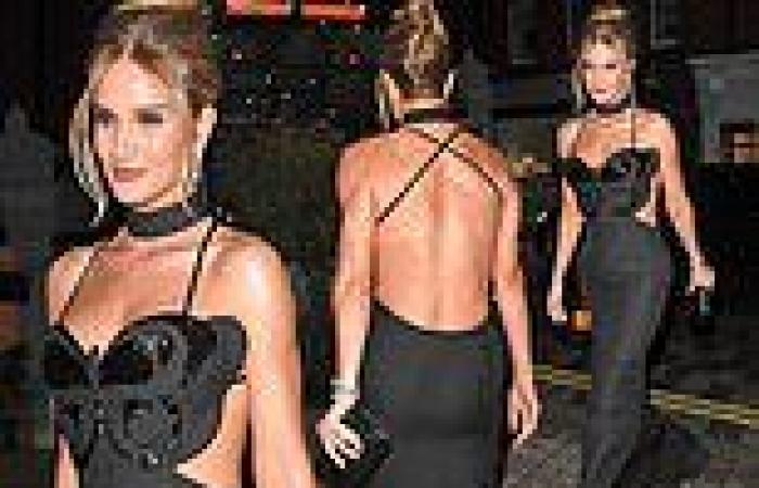 Rosie Huntington-Whiteley showcases her jaw-dropping figure as she goes braless ... trends now