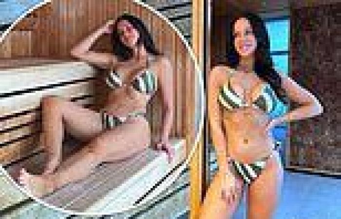 Vicky Pattison displays her jaw-dropping physique in a striped bikini as she ... trends now