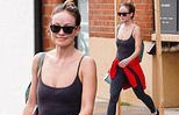 Olivia Wilde looks incredible in a skintight grey unitard as she leaves the gym ... trends now