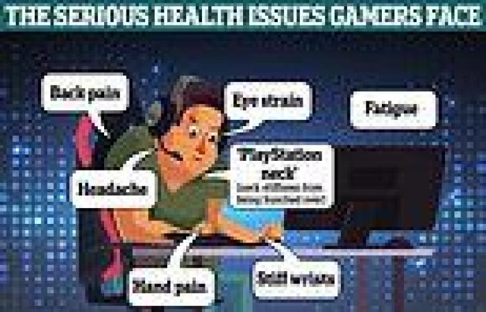 Shocking graphic reveals the serious health issues gamers face if they spend ... trends now