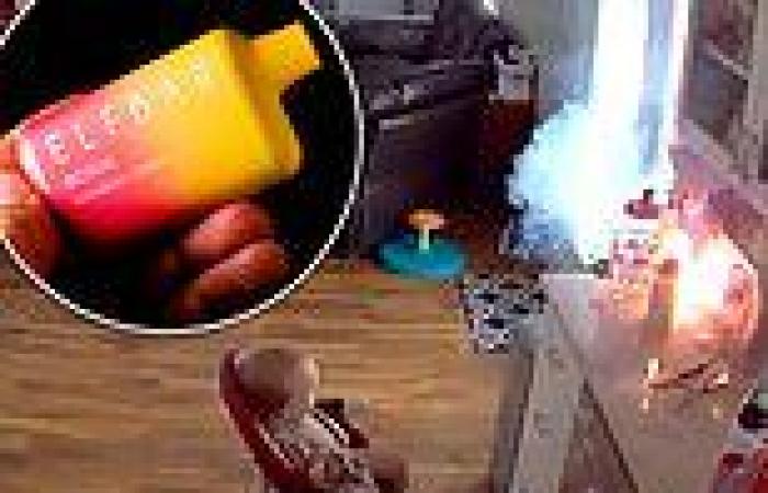 Moment Elf bar E-cigarette EXPLODES a few feet from a baby is captured by home ... trends now