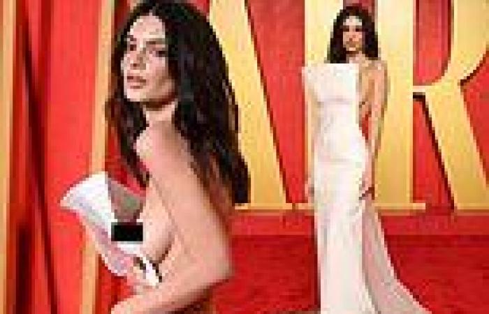 Emily Ratajkowski suffers a wardrobe malfunction in a daring backless gown on ... trends now