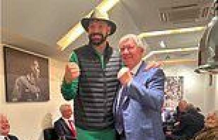 sport news Tyson Fury poses with Sir Alex Ferguson at Old Trafford as the Man United fan ... trends now