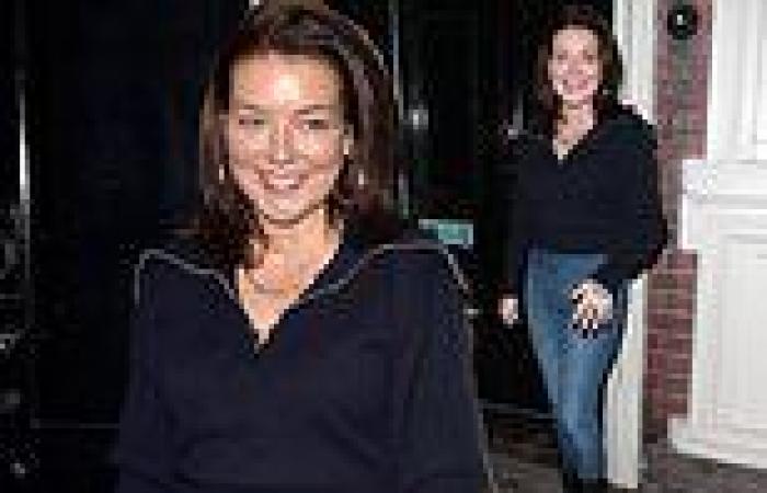 Brunette Sheridan Smith is glowing as she leaves the theatre after playing an ... trends now