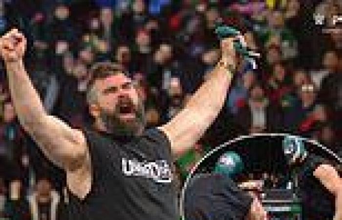 sport news Jason Kelce and Lane Johnson make surprise appearance at WrestleMania at ... trends now