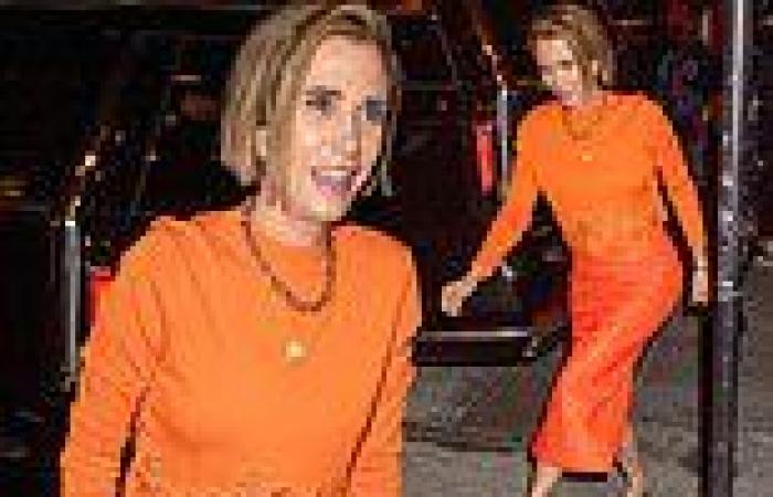 Kristen Wiig sports a vibrant orange ensemble for the Saturday Night Live after ... trends now