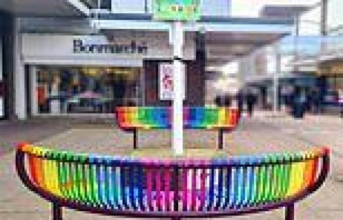 Shopping centre unveils rainbow-coloured 'buddy' benches to combat loneliness - ... trends now