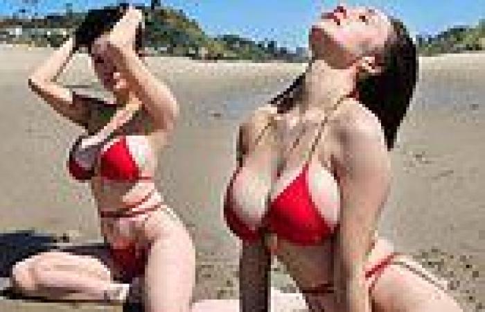 Former teen bride Courtney Stodden, 29, models a bright cherry red bikini on ... trends now