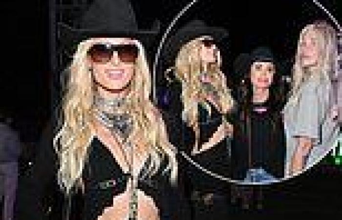 Paris Hilton sizzles in a boho inspired ensemble alongside stylish duo Kyle ... trends now