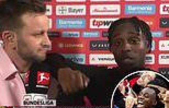 sport news Jeremie Frimpong's jubilant interview after winning the Bundesliga with Bayer ... trends now