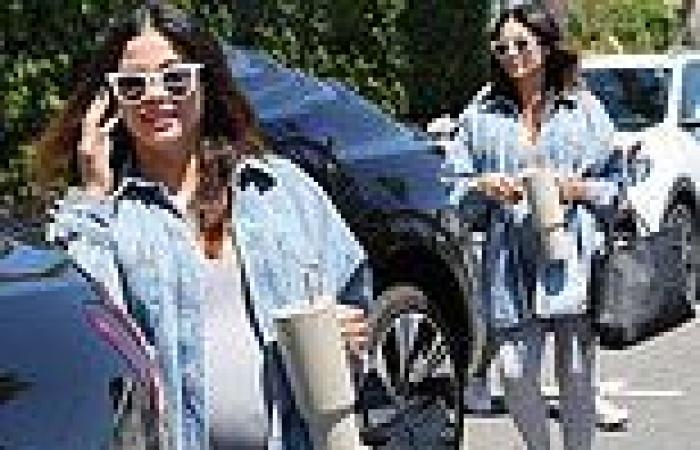 Pregnant Jenna Dewan covers her bump in a gray onesie as she steps out in LA... ... trends now