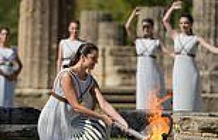 sport news Olympic torch is lit in spectacular ceremony in ancient Olympia to mark 100-day ... trends now