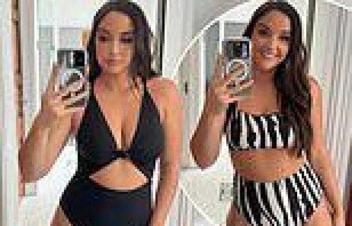 Jacqueline Jossa displays her amazing figure in a plunging black swimsuit as ... trends now