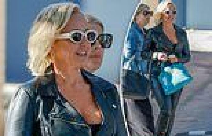 Fifi Box looks biker chic as she steps out in an all-leather ensemble while on ... trends now