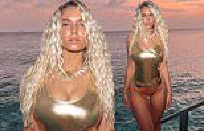 Love Island's Lucie Donlan shows off her figure in a gold swimsuit in the ... trends now