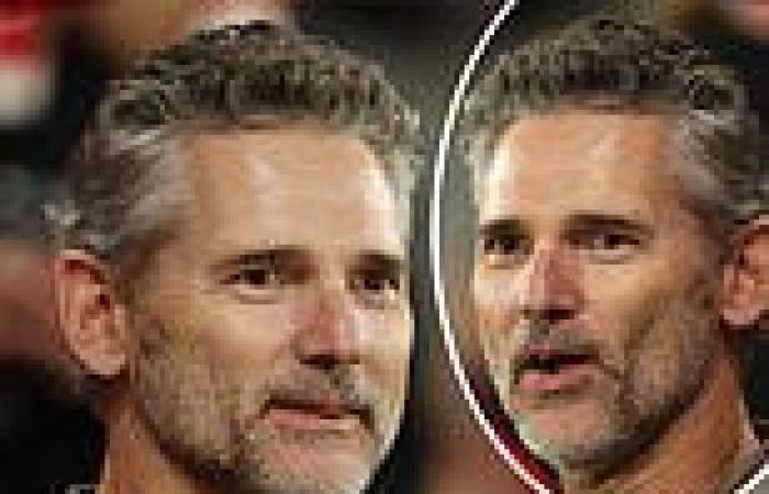 Eric Bana gets animated during AFL game between the St Kilda Saints and the ... trends now