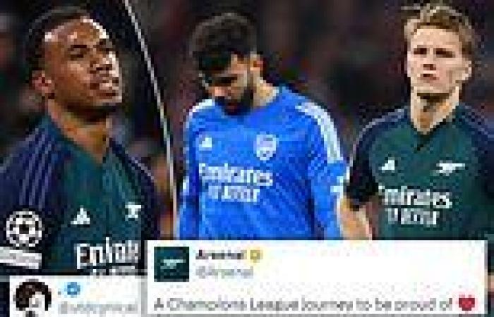 sport news Fans MOCK Arsenal post after the Gunners 'limped out' of the Champions League ... trends now