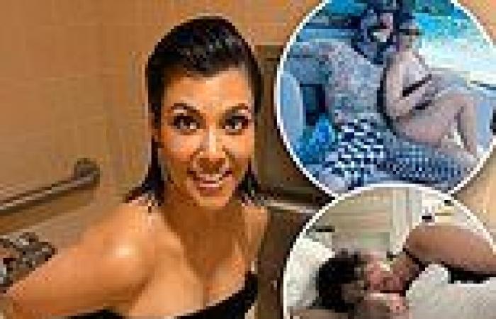 Kourtney Kardashian cradles baby Rocky in bed, shows off bikini body on yacht ... trends now