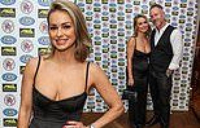 Braless Ola Jordan puts on a VERY busty display in a daringly plunging cocktail ... trends now