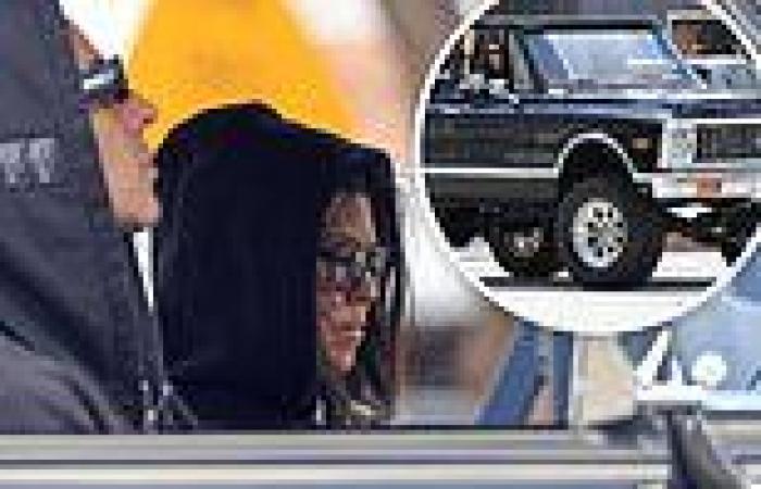 Kourtney Kardashian slips into driver's seat of classic Chevy K5 Blazer truck ... trends now