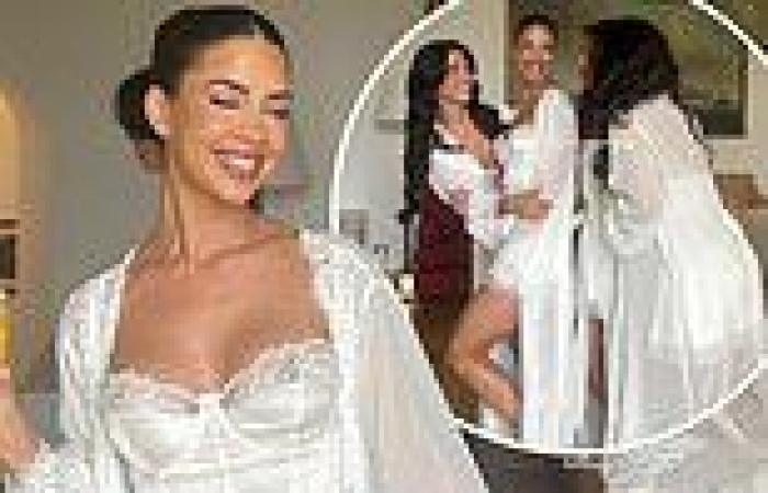 Influencer Rachel Dillon stuns in a white bridal nightie on her wedding day as ... trends now