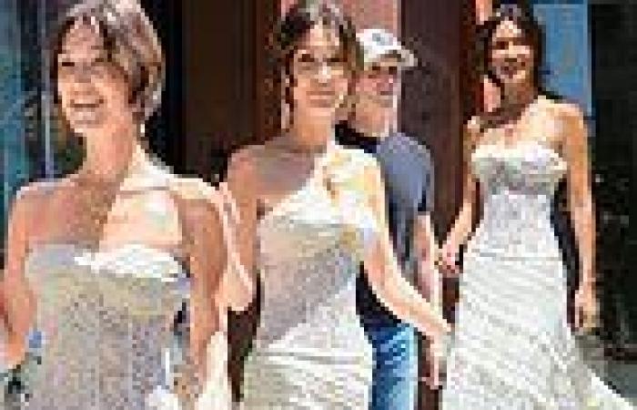 Bella Hadid looks ethereal in a strapless white dress in NYC -  after ... trends now