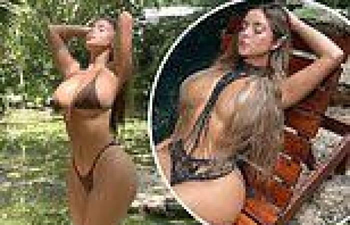 Demi Rose flaunts her eye-popping curves in a TINY leopard print bikini as she ... trends now