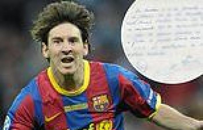 sport news Signed napkin that secured Lionel Messi's boyhood move to Barcelona as a ... trends now