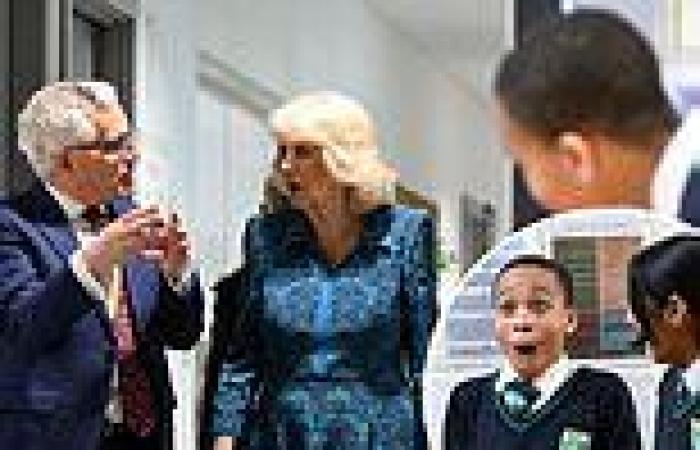Look who's here! Delightful moment two children spot Queen Camilla as she opens ... trends now