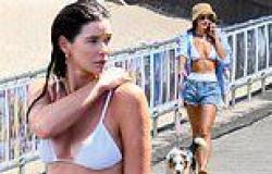 Brittany Hockley shows off her incredible beach body in a white bikini