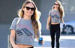 Thursday 29 September 2022 10:29 AM Smiling Olivia Wilde looks radiant in crop top and leggings as she heads to the ... trends now