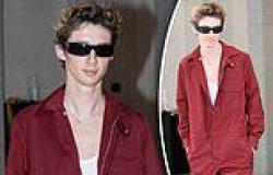 Troye Sivan cuts a chic figure in a burgundy jumpsuit at Milan Fashion Week ... trends now