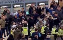Shocking moment huge brawl breaks out at London Waterloo station as Met cops ... trends now