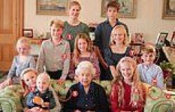 Portrait of late Queen Elizabeth II with her grandchildren and ... trends now