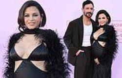 Pregnant Jenna Dewan, 43, is goth glam in racy black feather gown as she cozies ... trends now