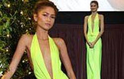 Zendaya commands attention in a plunging neon green gown at steamy tennis film ... trends now