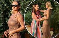 Billie Faiers sends temperatures soaring in a gold swimsuit and mesh cover up ... trends now