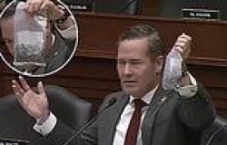 Moment Rep. Mike Waltz holds up a $90,000 bag of insulator joints as stumped ... trends now