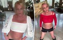 Britney Spears shows off sculpted physique in tiny black shorts and two ... trends now