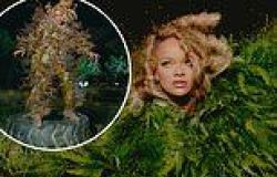 Rihanna camouflages herself as a TREE in a full body twig suit as she fronts ... trends now