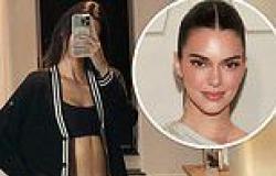 Kendall Jenner shows off her incredibly toned abs in skimpy black sports bra ... trends now