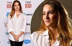 Shailene Woodley wears a crisp white shirt at the Time 100 Summit panel in NYC ... trends now