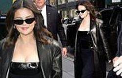 Selena Gomez dons sexy black PVC dress to speak at TIME 100 Summit in NYC... ... trends now
